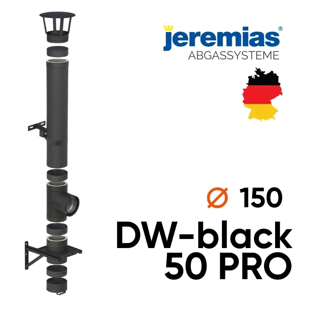 Componente cos de fum inox fi 150 DW-Black 50